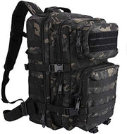 Zaino Tattico Militare, 40L Grande Capacità 3 Giorni Assault Pack Bag da Uscita Bag da Viaggio Zaino per Caccia, Escursioni, Campeggio e Altre Attività All'Aperto - Camouflaggio Nero