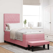 Letto a molle con testiera Rosa 200 x 80 cm Velluto 3344413