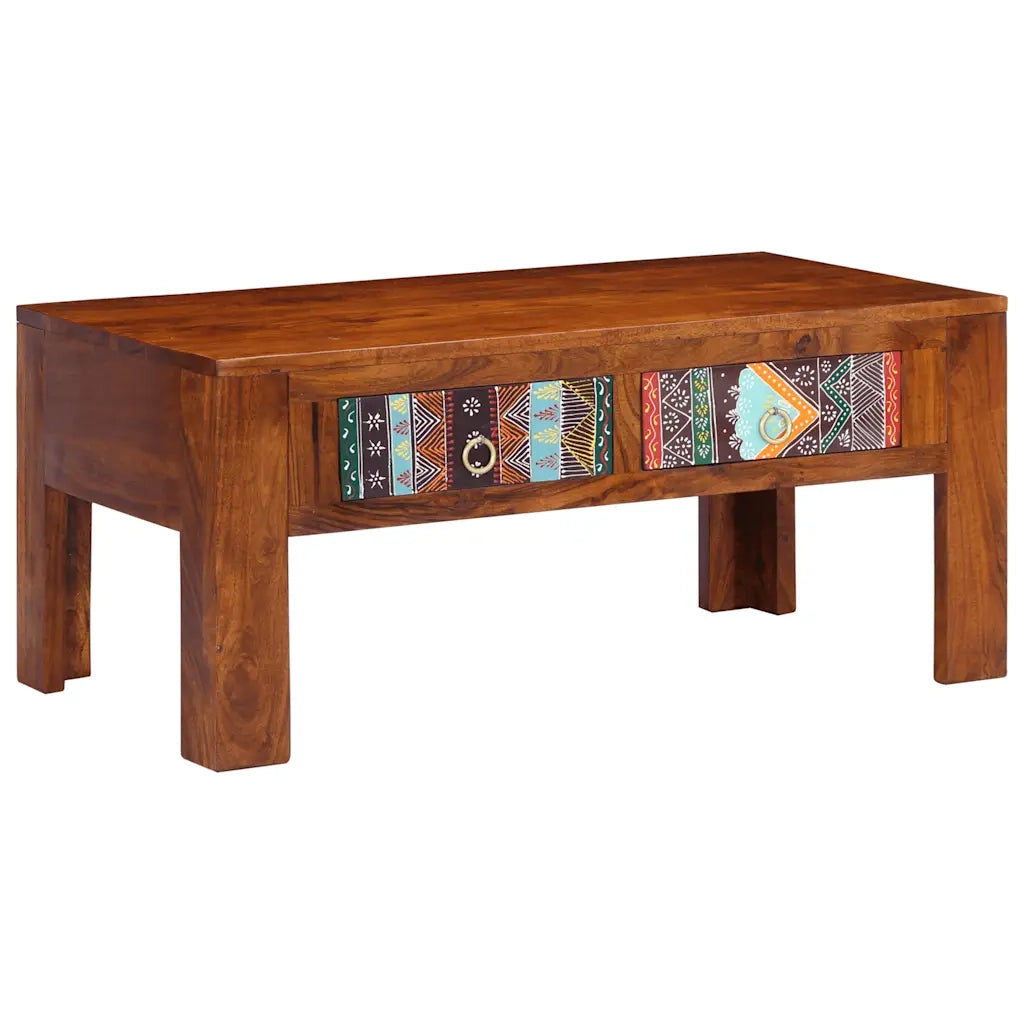 Tavolino da salotto | Tavolino da caff¨¨ | Tavolino da Soggiorno 90x50x40 cm in Legno Massello di Acacia