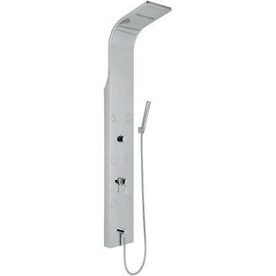 PARETE ATTREZZATA MULTIFUNZIONE MOD.  VITTORIA CON LED- Acciaio inox lucidato- METAF- pezzi 1
