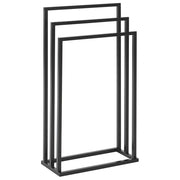 Portasciugamani in acciaio Nero opaco 3 binari Accessori per il bagno Portasciugamani da terra Design moderno