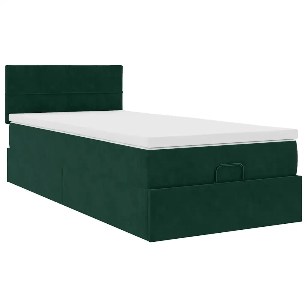 Struttura Letto Pouf con Materasso 100x200 cm Velluto 3311756