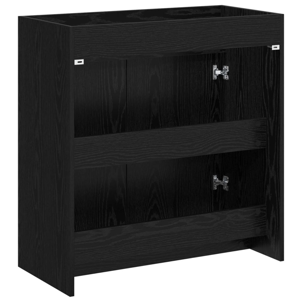Mobiletto da Bagno Sotto Lavabo Rovere Nero 78,5 x 37,5 x 81 cm