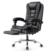 Sedia da ufficio con poggiapiedi, sedia da ufficio ergonomica , sedia per computer in similpelle, girevole e reclinabile, nera