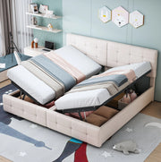 Letto imbottito 180x200 con contenitore idraulico e funzione 2 in 1
