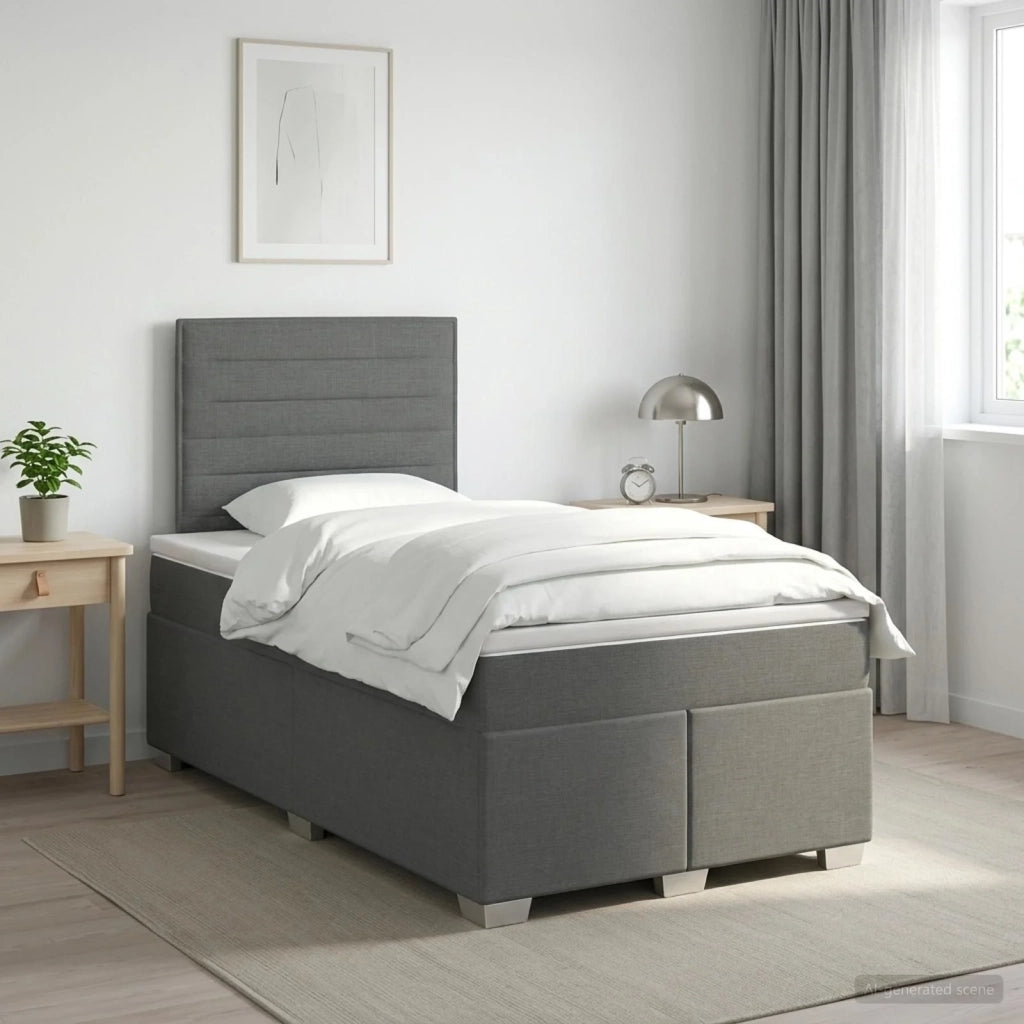 Letto box spring con materasso Grigio Scuro 120 x 190 cm 3453354