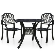 Set da giardino bistrot mobili da giardino per esterni 3 pezzi in alluminio pressofuso nero 02_0013512