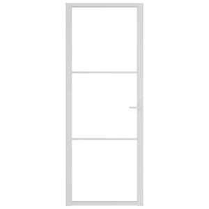 Porta Interna 76x201,5 cm Bianca in Vetro ESG e Alluminio 350568