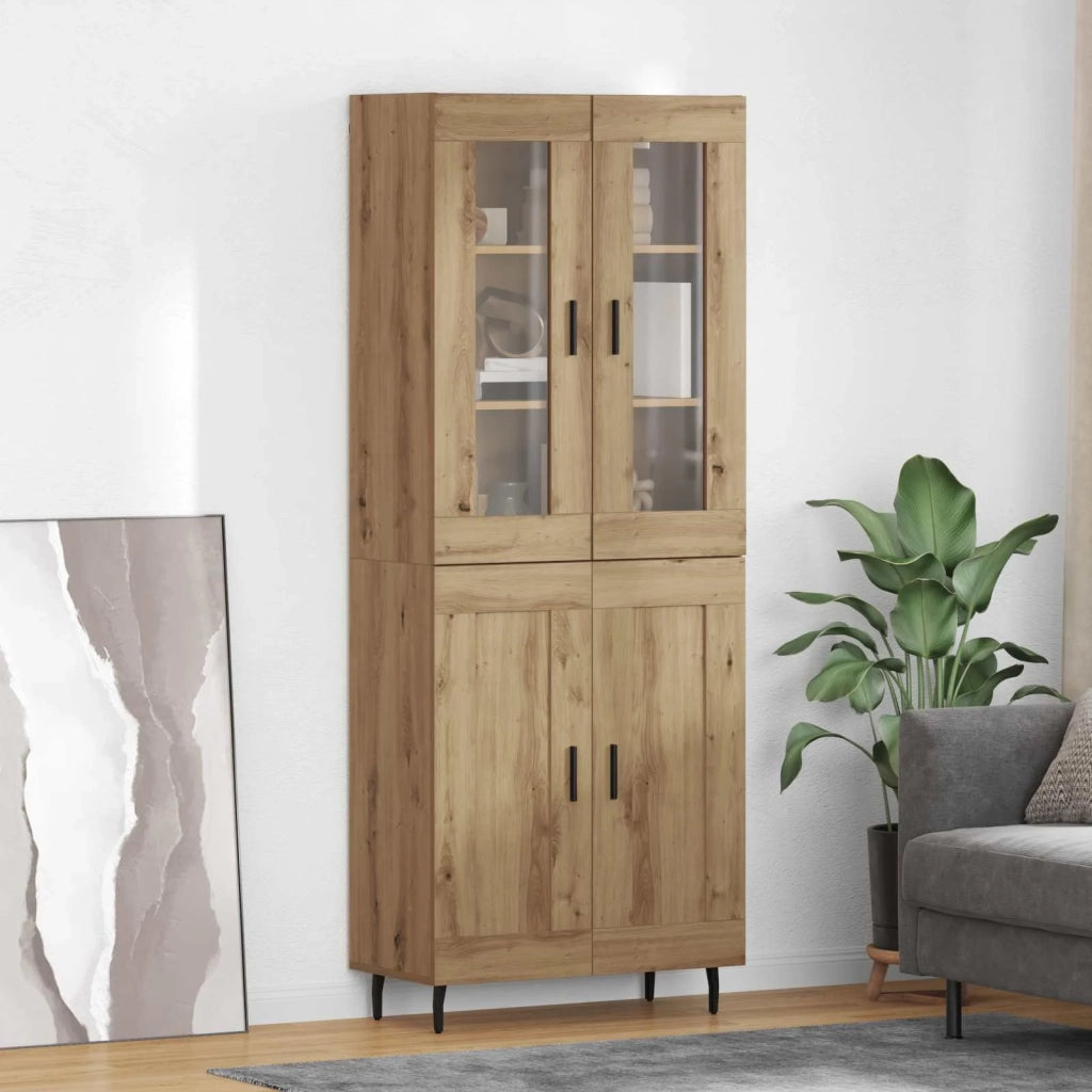 Credenza 2 pcs Rovere artigianale Legno multistrato