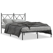Letto matrimoniale | Letto per adulti | Giroletto con Testiera in Metallo Nero 120x190 cm
