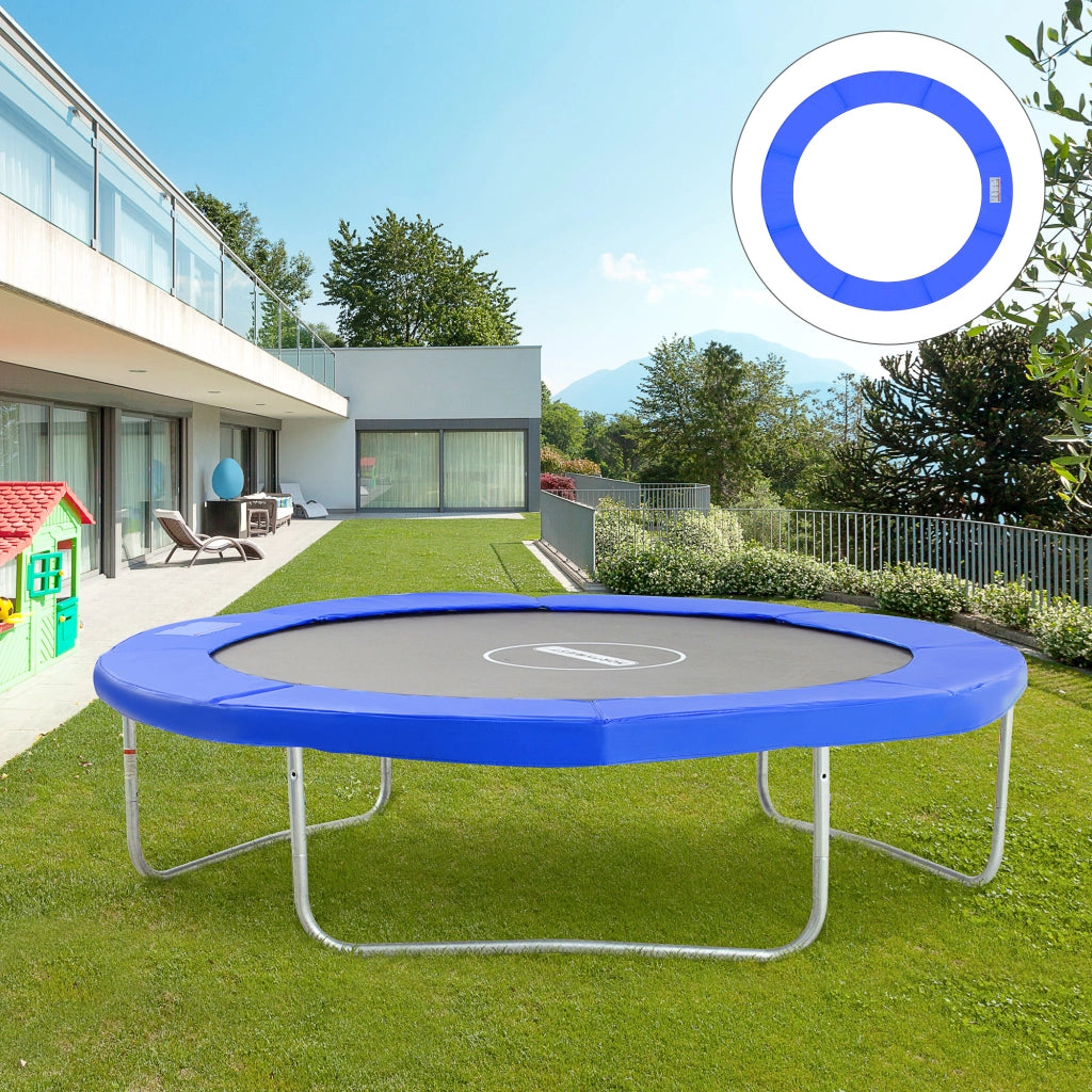 Copertura Imbottita per Trampolino Elastico ¨C Minimal ¨C Blu, Plastica, ?244cm