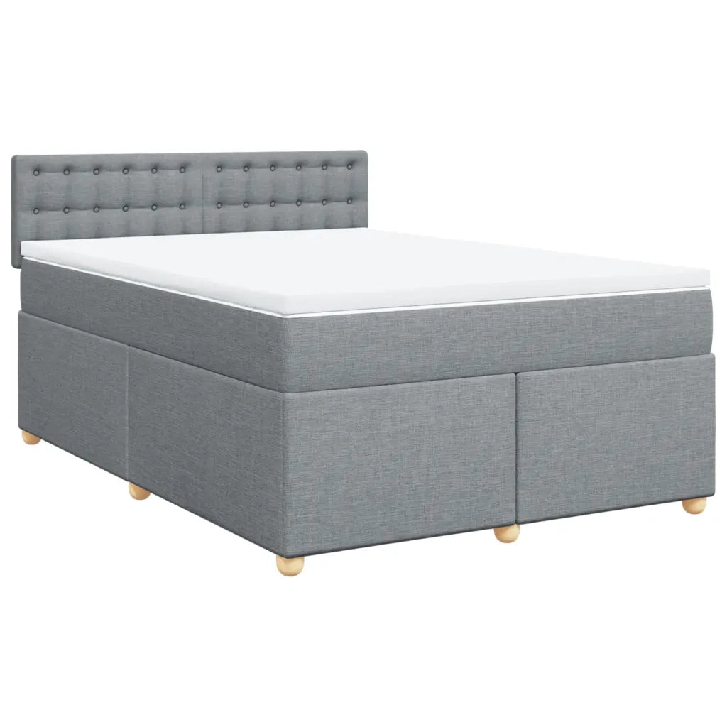 Giroletto a Molle con Materasso Grigio Chiaro 140x190cm Tessuto