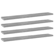 Ripiani per Libreria 4pz Grigio Cemento 60x10x1,5cm Multistrato 805210