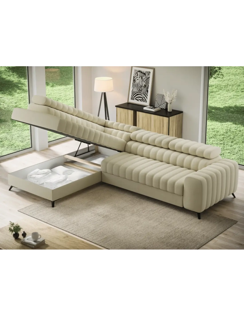 Divano ad angolo collezione KANEDOJO color crema
