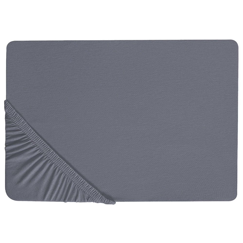 Lenzuolo con angoli cotone grigio scuro 140 x 200 cm con bordi elastici modello classico a tinta unita camera da letto classica
