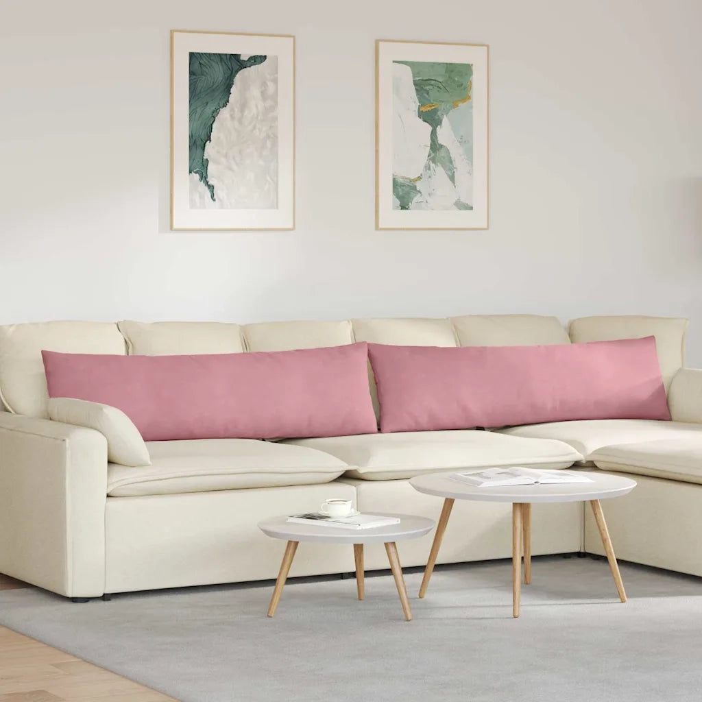 Cuscini da Divano 2 pcs Rosa 145 x 40 cm Tessuto in Cords