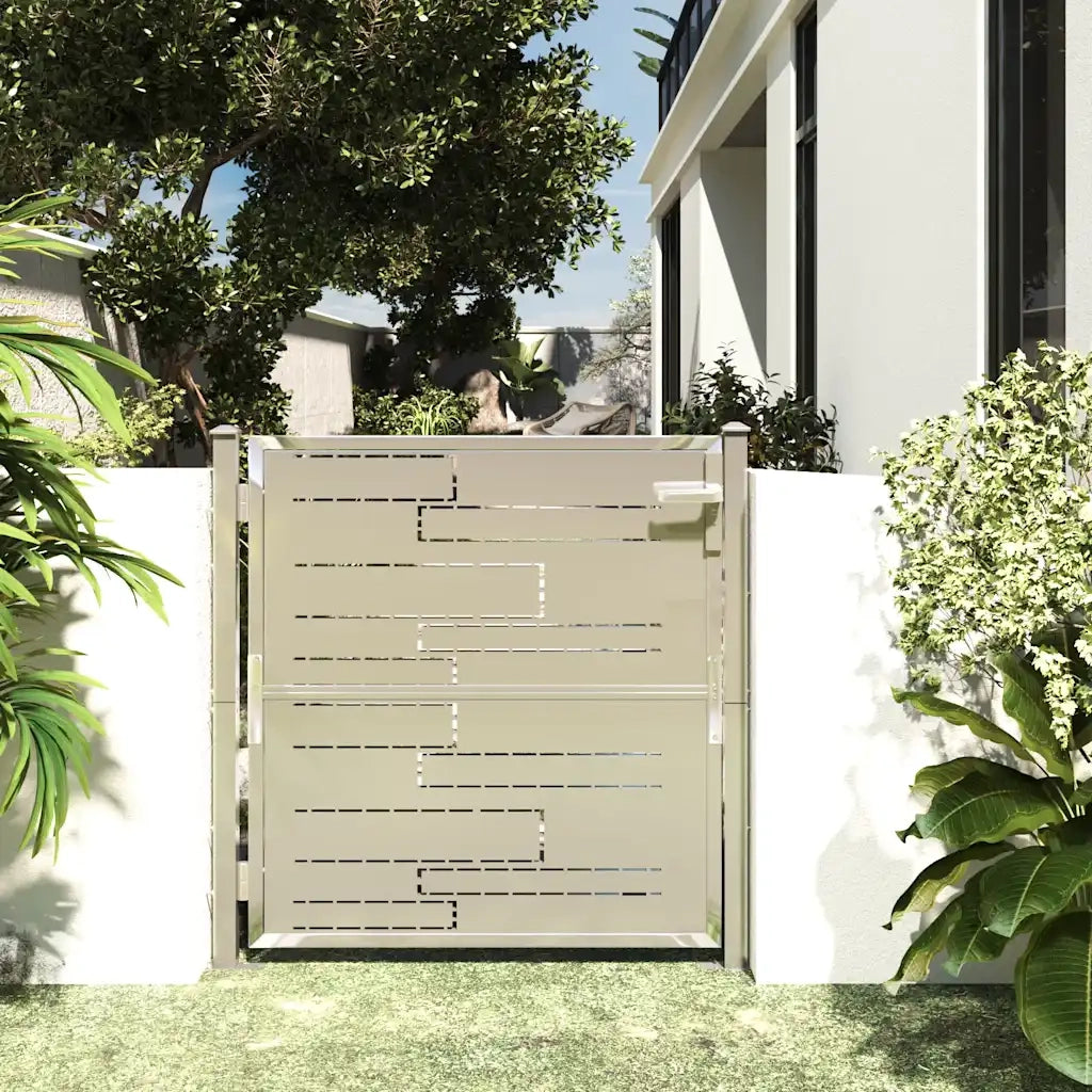 Cancello da giardino 100x100 cm in acciaio inox
