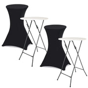 IDMarket - Set di 2 tavoli alti pieghevoli 105 CM e 2 coperture nere