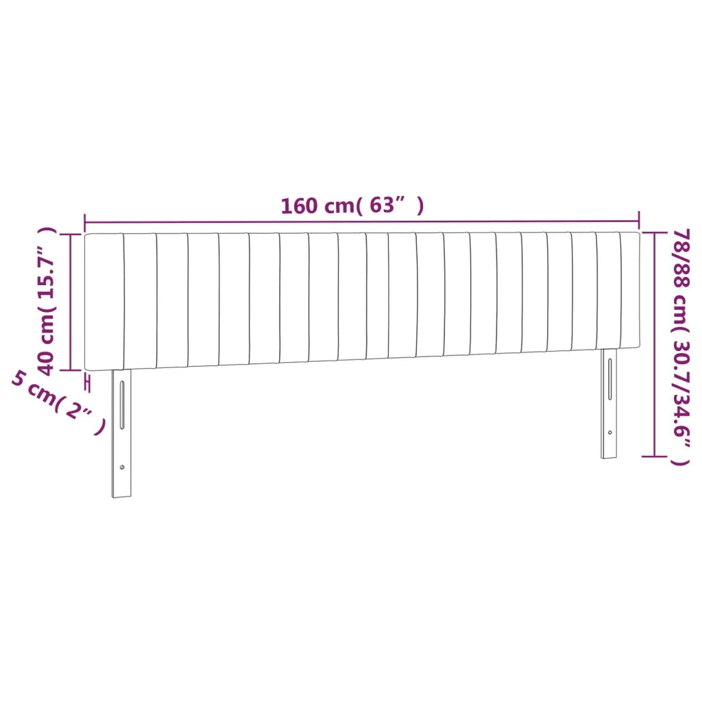 Testiera a LED-Testata con LED Crema 160x5x78/88 cm in Tessuto 484912