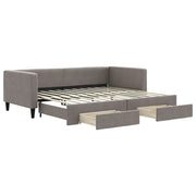 Divano letto | Sof¨¤ letto | Letto singolo Estraibile con Cassetti Tortora 90x200 cm Tessuto