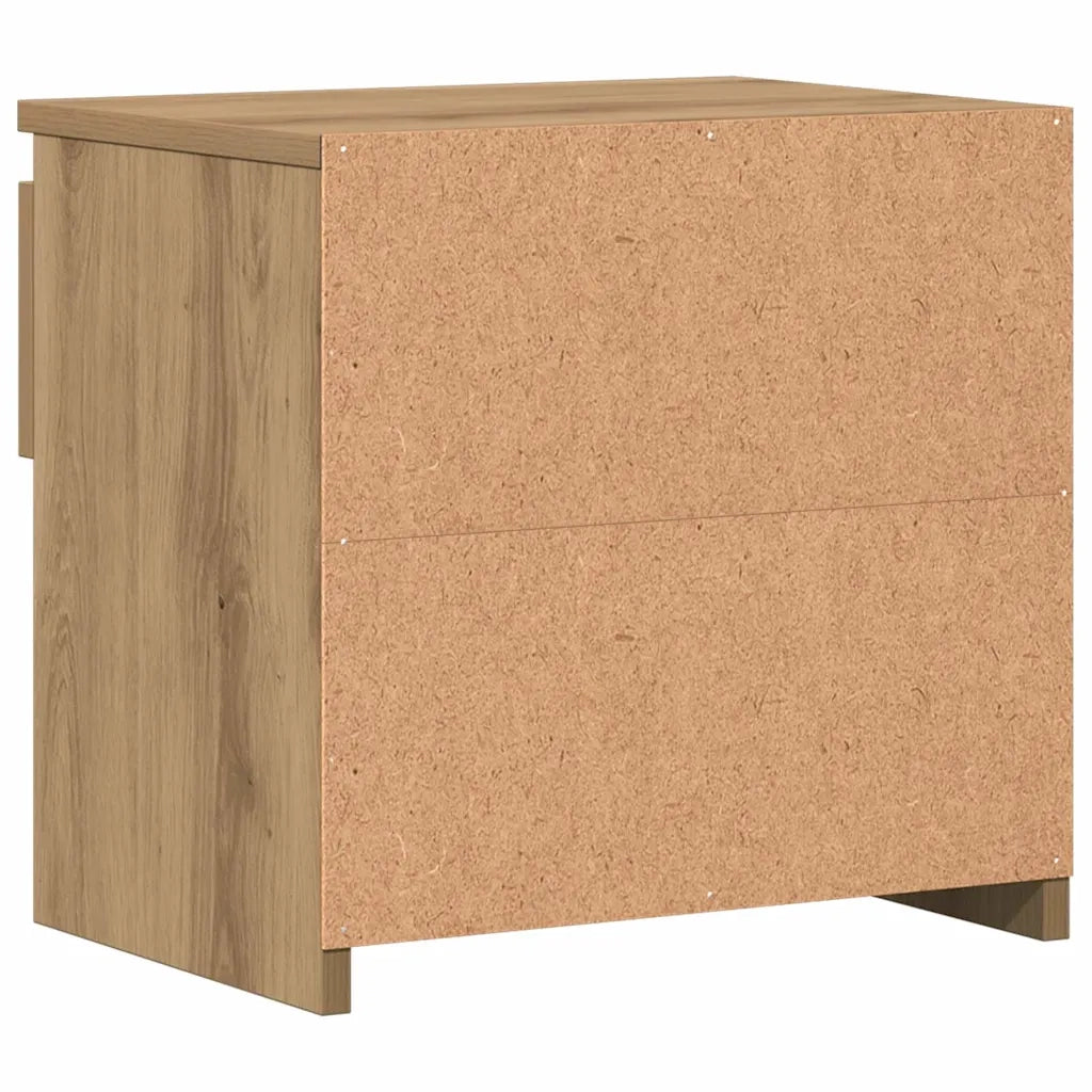 Comodini 2pz Rovere Artigianale 40x30x39cm in Legno Multistrato 856409