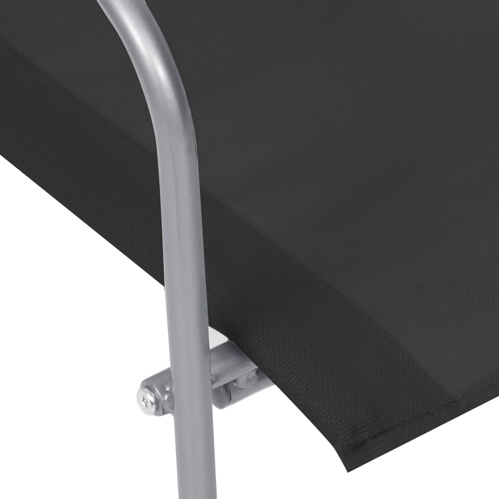 Set Divano da Giardino 4 pz in Tessuto e Acciaio Nero 44352