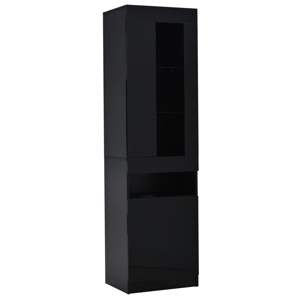 Vetrina LED USB in truciolare 50x40x180 cm; nera