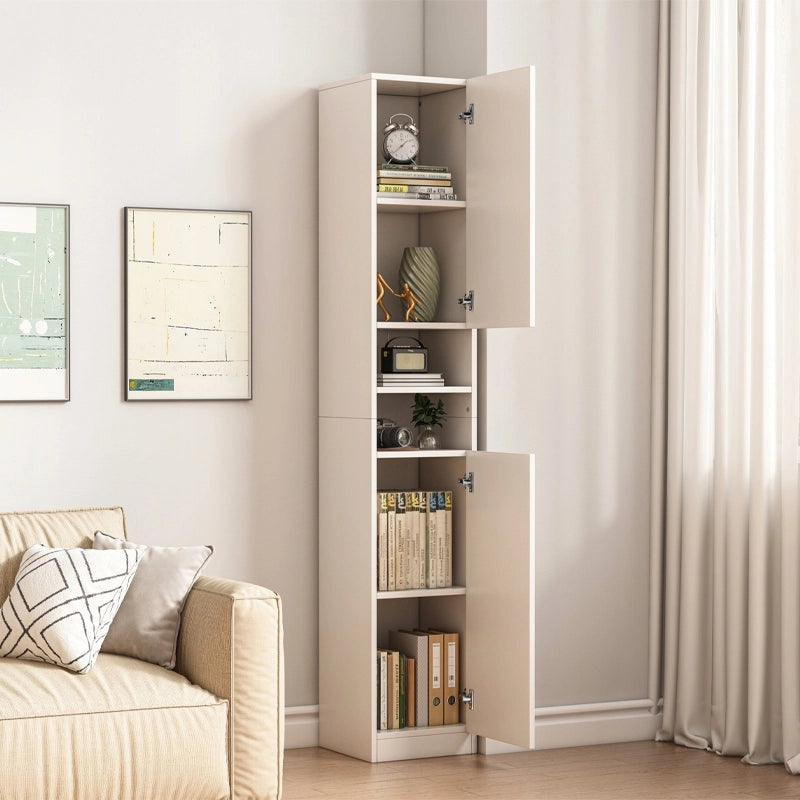Credenza bianca moderna a colonna alta in stile loft, 2 ante, 180 cm