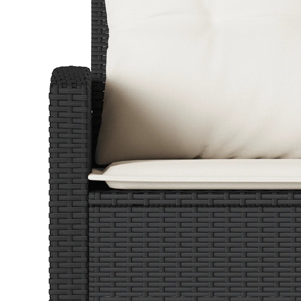 Set Divani da Giardino 6 pz con Cuscini Forma L Polyrattan Nero 3213540