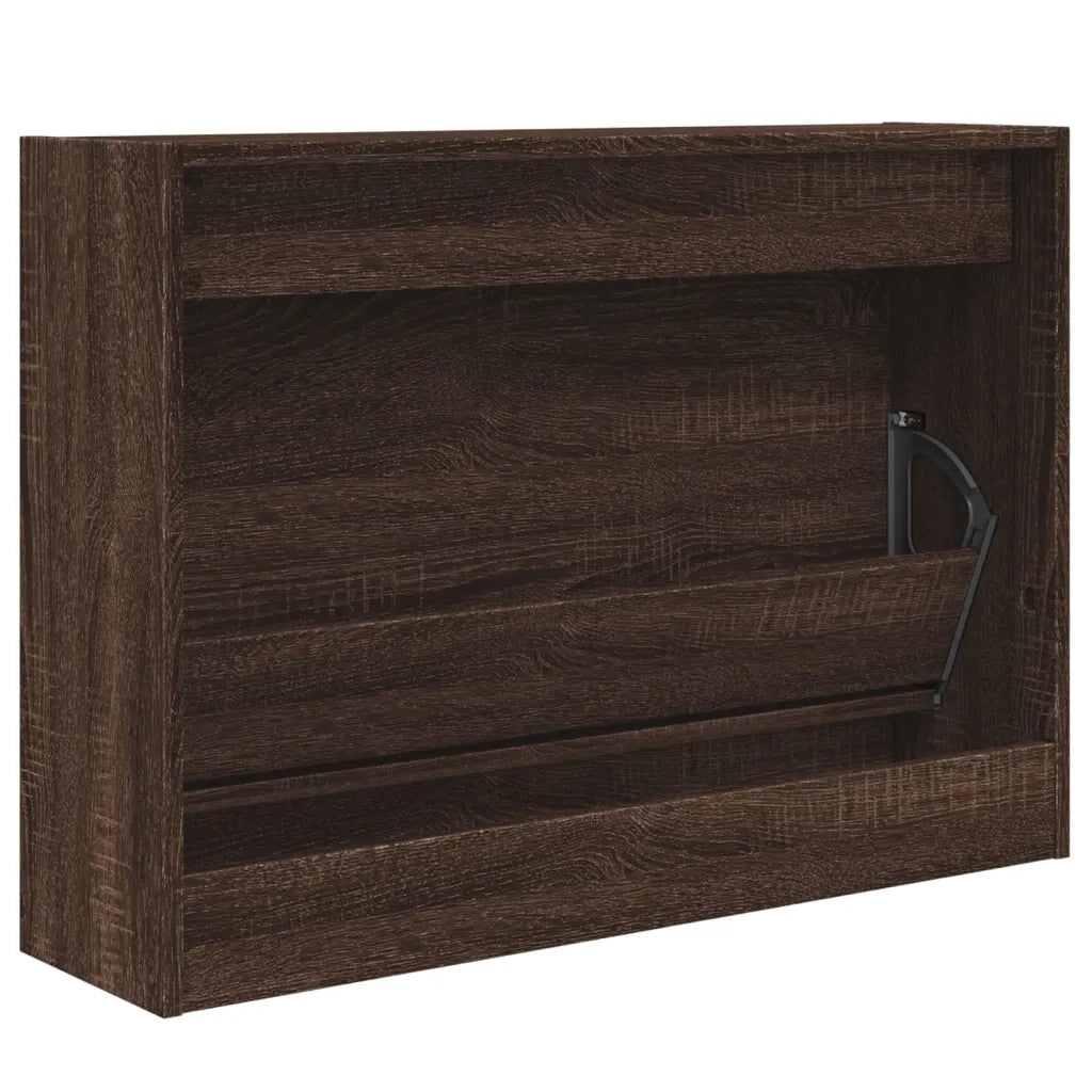 Scarpiera-Scaffale per scarpe Rovere Marrone 80x21x57 cm in Legno Multistrato