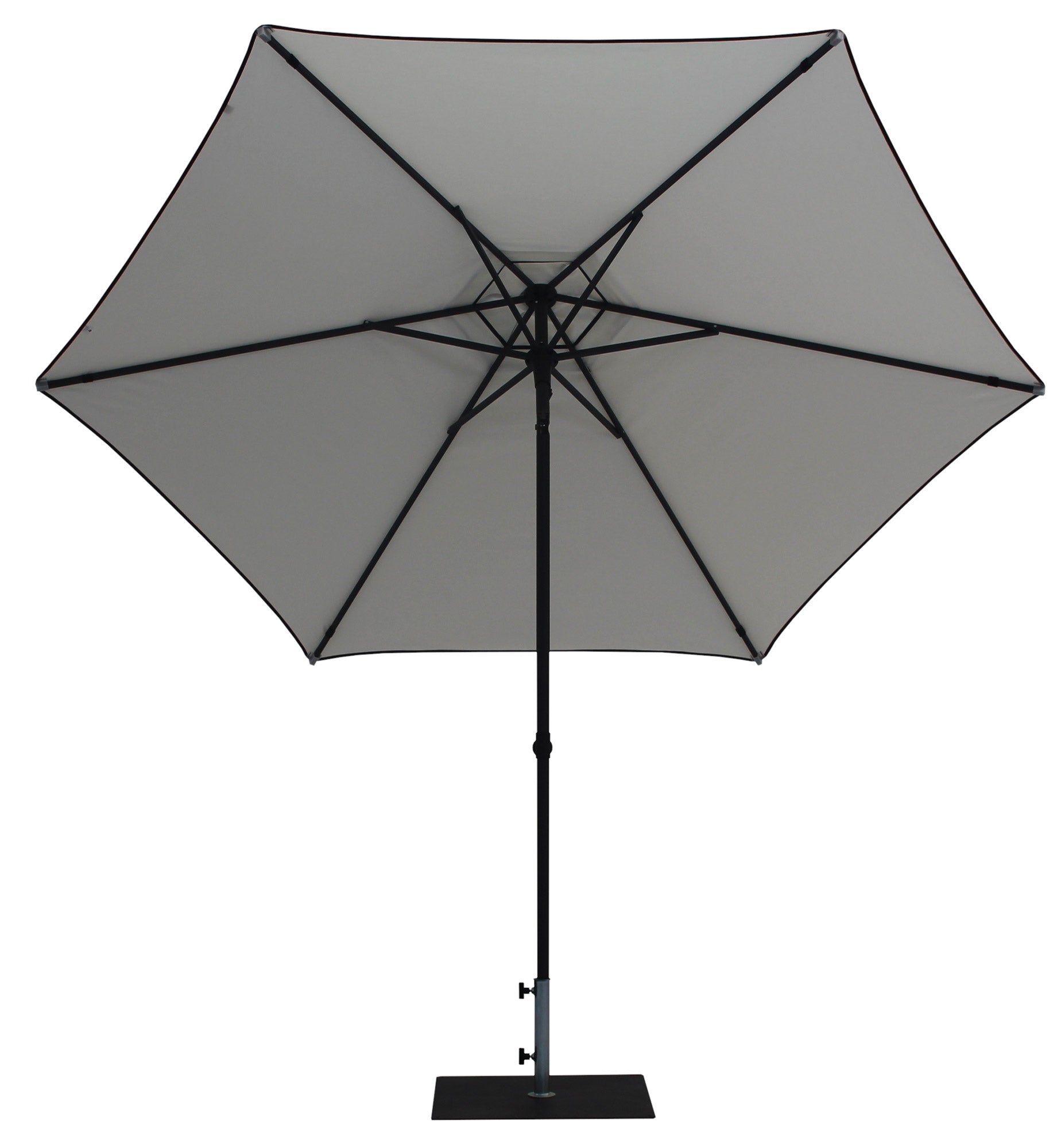 Ombrellone da Giardino Ø3 m Palo Ø38 mm in Alluminio Tessuto Dralon Acrilico Border Bianco