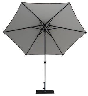 Ombrellone da Giardino Ø3 m Palo Ø38 mm in Alluminio Tessuto Dralon Acrilico Border Bianco