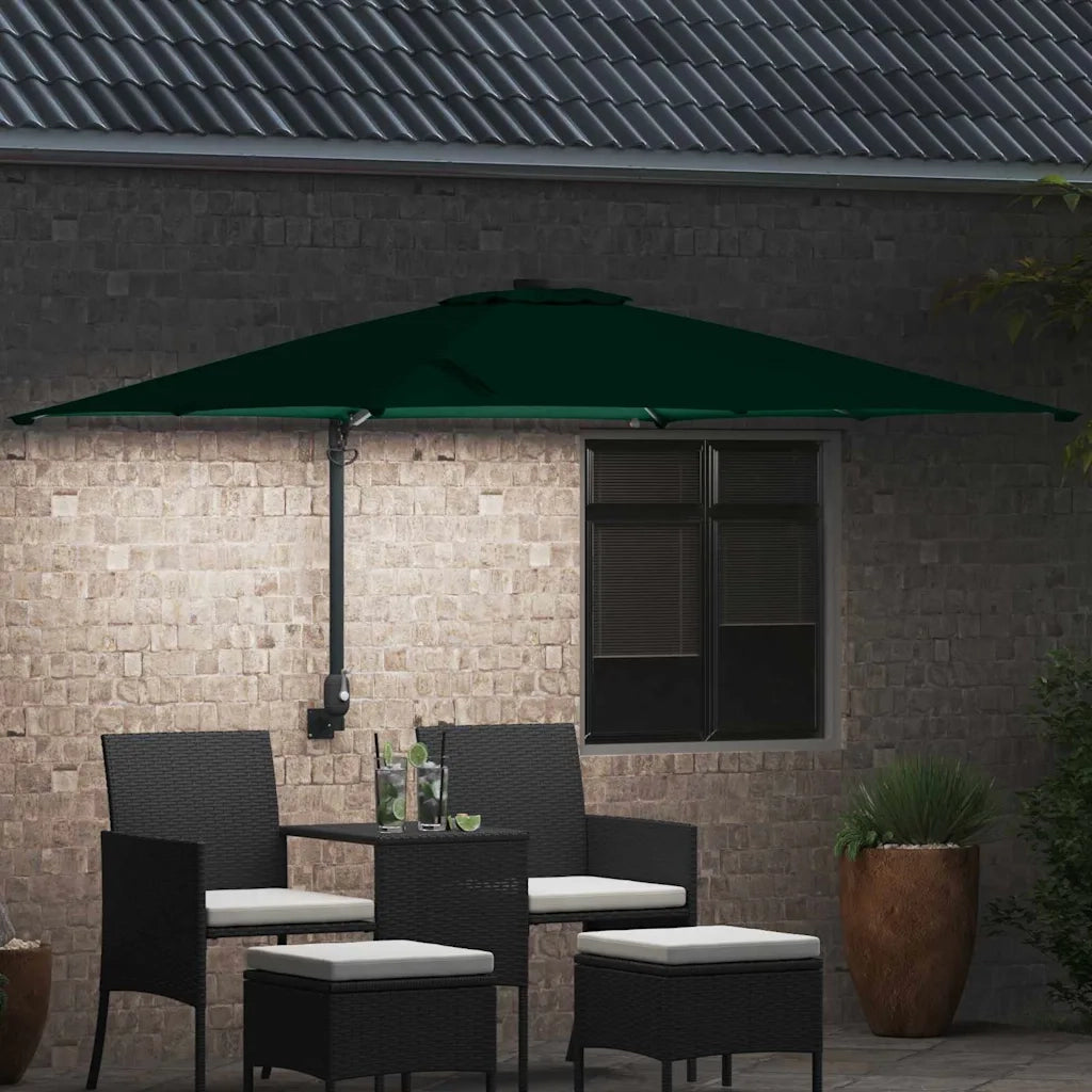 vidaXL Ombrello da giardino Verde 248.5 x 247.5 x 160 cm Tessuto