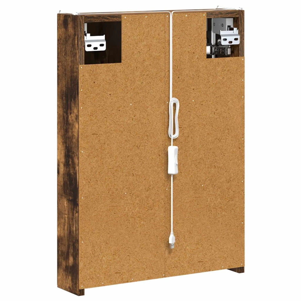 Mobiletto per specchio da bagno Rovere fumé 43 x 11,5 x 60,5 cm 889227