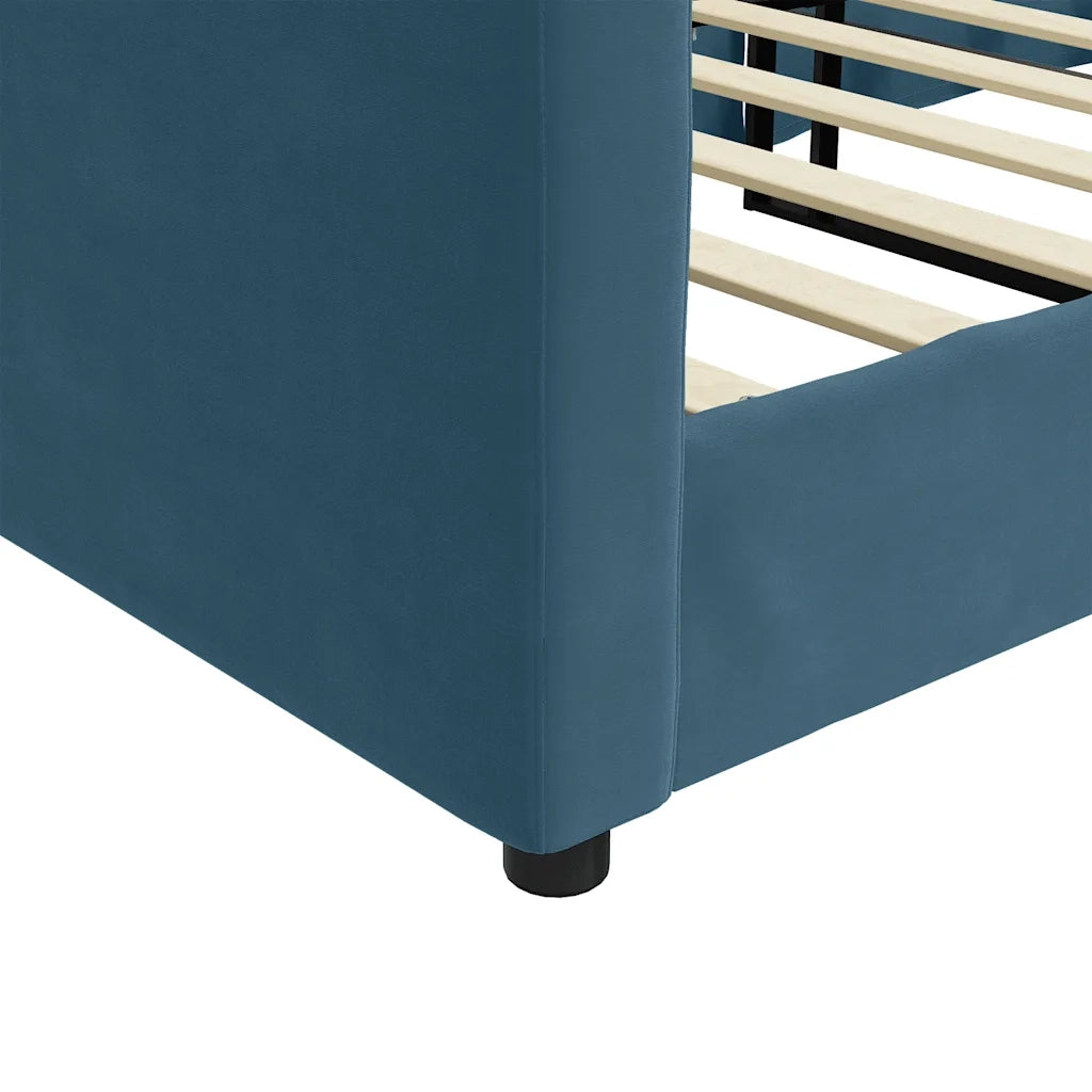 vidaXL Letto da Giorno Blu 100x200 cm in Velluto