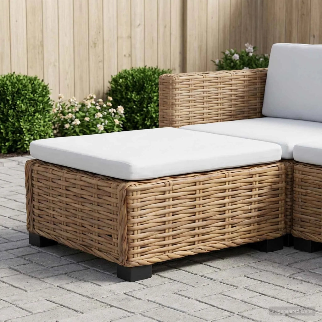 Poggiapiedi con Cuscino GENDT Rattan naturale Naturale 42034394