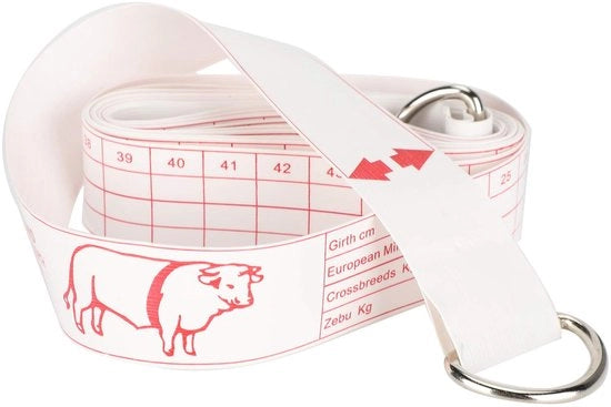 Tensimetro 2,5m - Misuratore del peso degli animali - Plastica in PVC - Leggero - Resistente alla corrosione - Marcatura a doppia faccia - Veetape