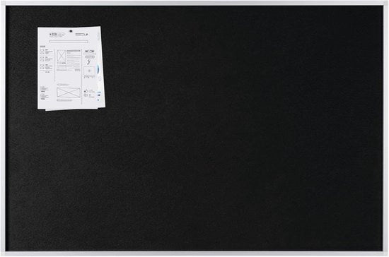 Telaio di vetro Prikbord - Struttura in alluminio - 90 x 60 cm - Nero