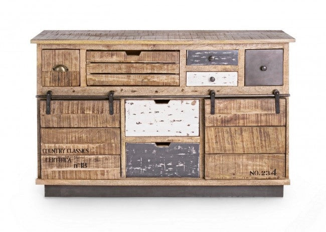 Credenza 2 Ante 7 Cassetti Tudor in Legno
