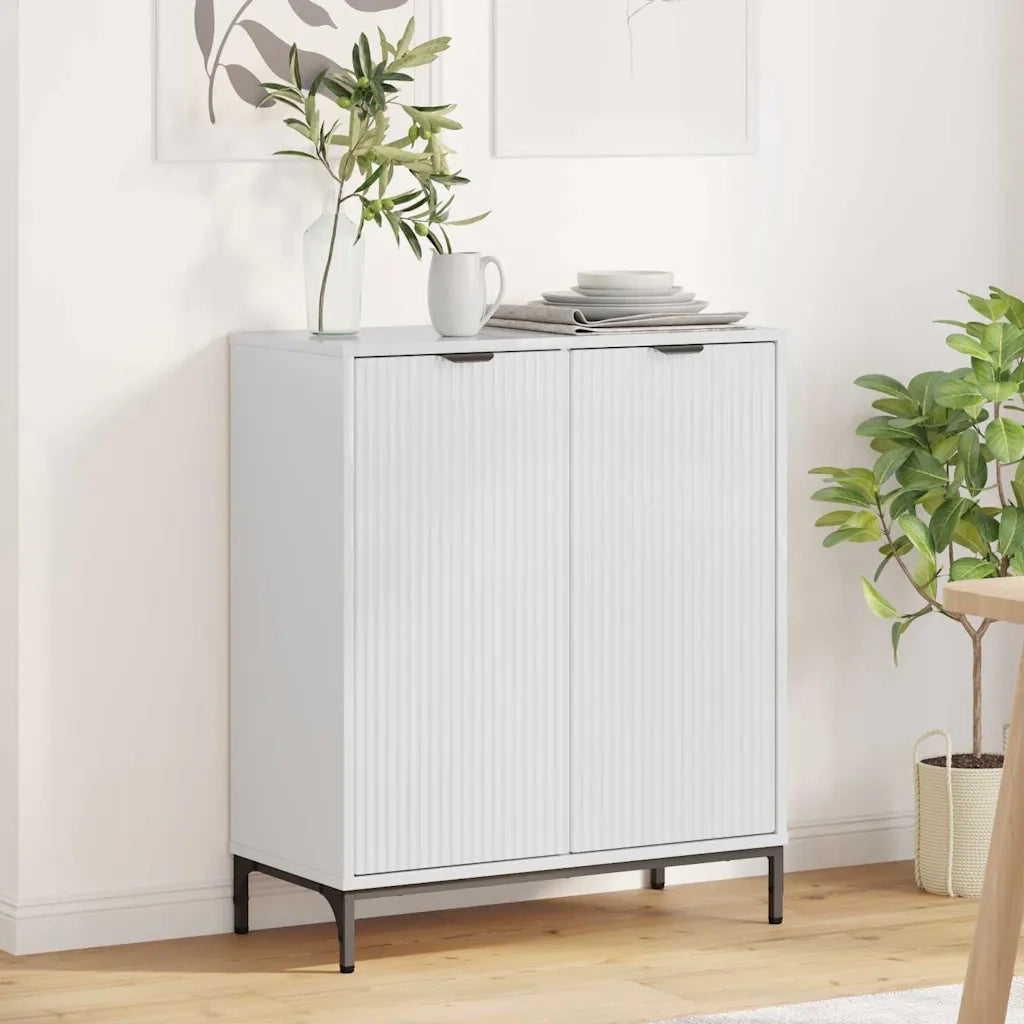 Credenza-Buffet-Armadio da cucina Bianco lucido 69.5 x 33 x 82 cm Legno multistrato