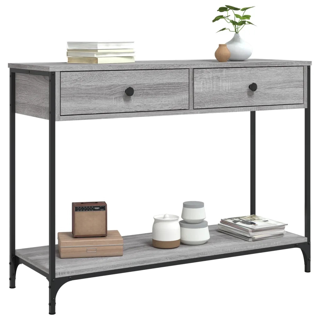 Tavolino Consolle | Tavolo d'Ingresso Grigio Sonoma 100x34,5x75cm Legno Multistrato
