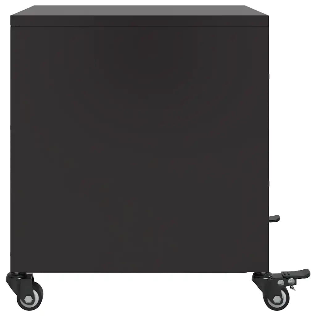 Set di 2 Comodini | Armadio da Notte | Mobiletto da notte Neri 36x39x43,5 cm in Acciaio
