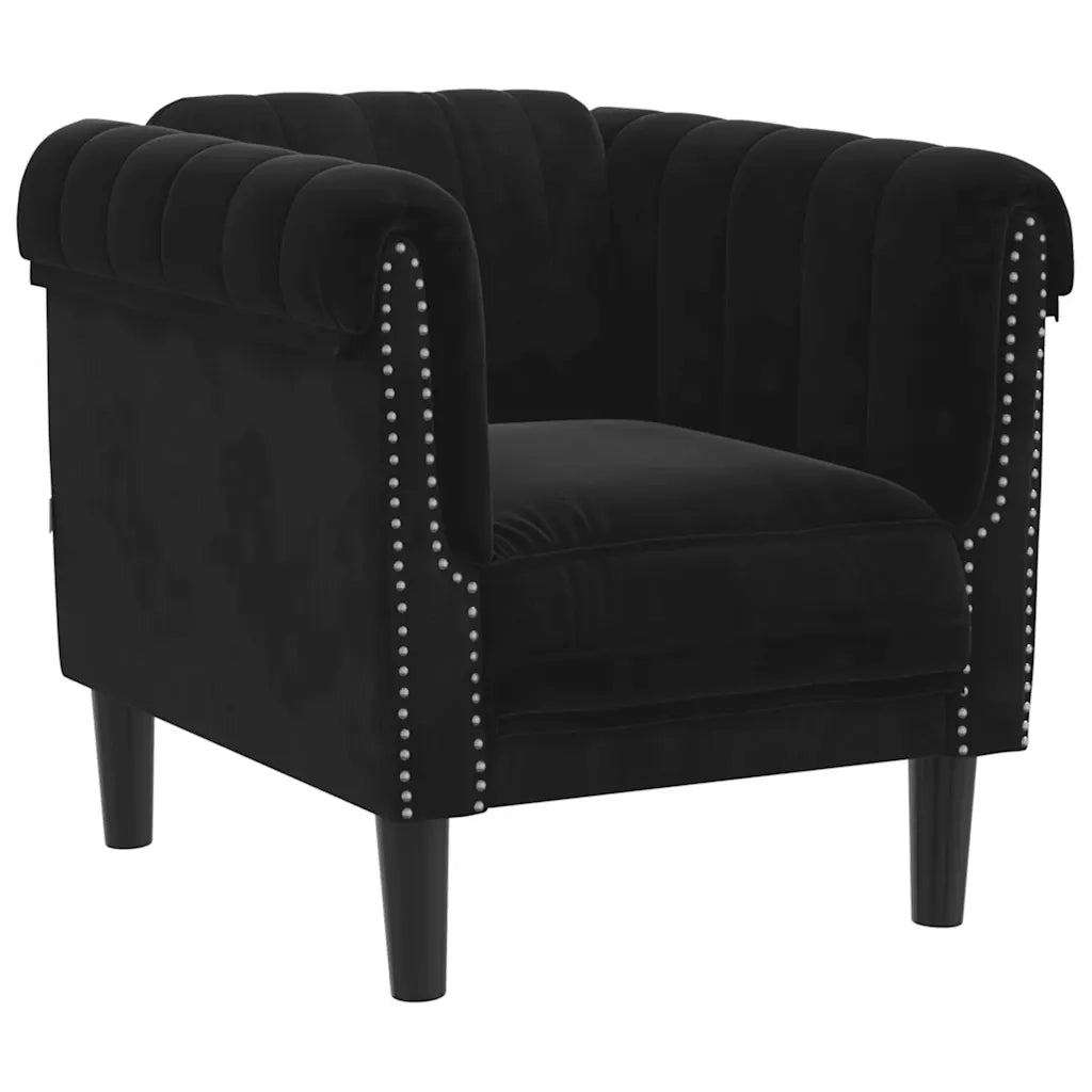 Divano Sedia-Poltrona Nera in Velluto 373087