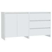 Credenze 2 pz | Madia | Buffet da pranzo | Armadio da pranzo Bianche in Legno Multistrato