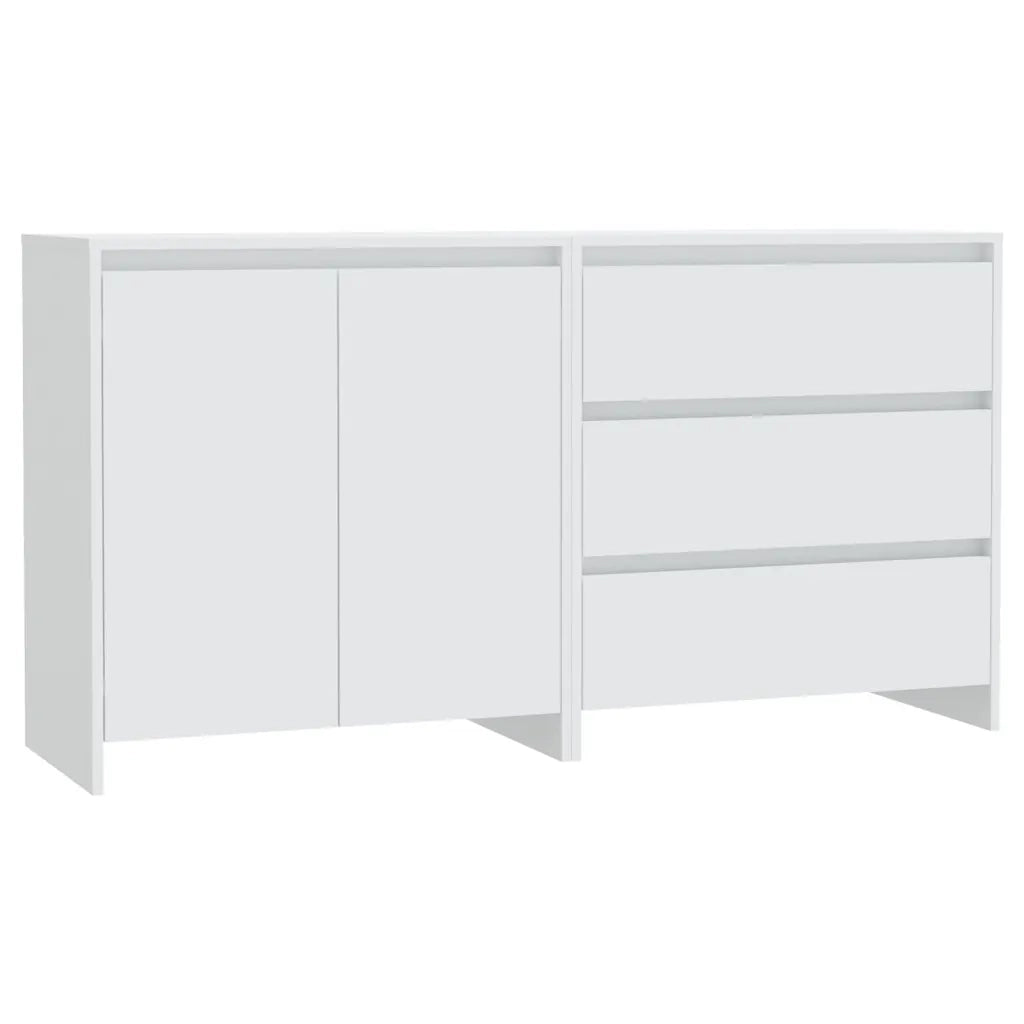 Credenze 2 pz | Madia | Buffet da pranzo | Armadio da pranzo Bianche in Legno Multistrato