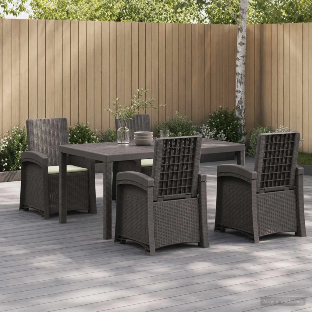 Set da Pranzo per Giardino 5 pz Grigio chiaro e panna PP 3430131