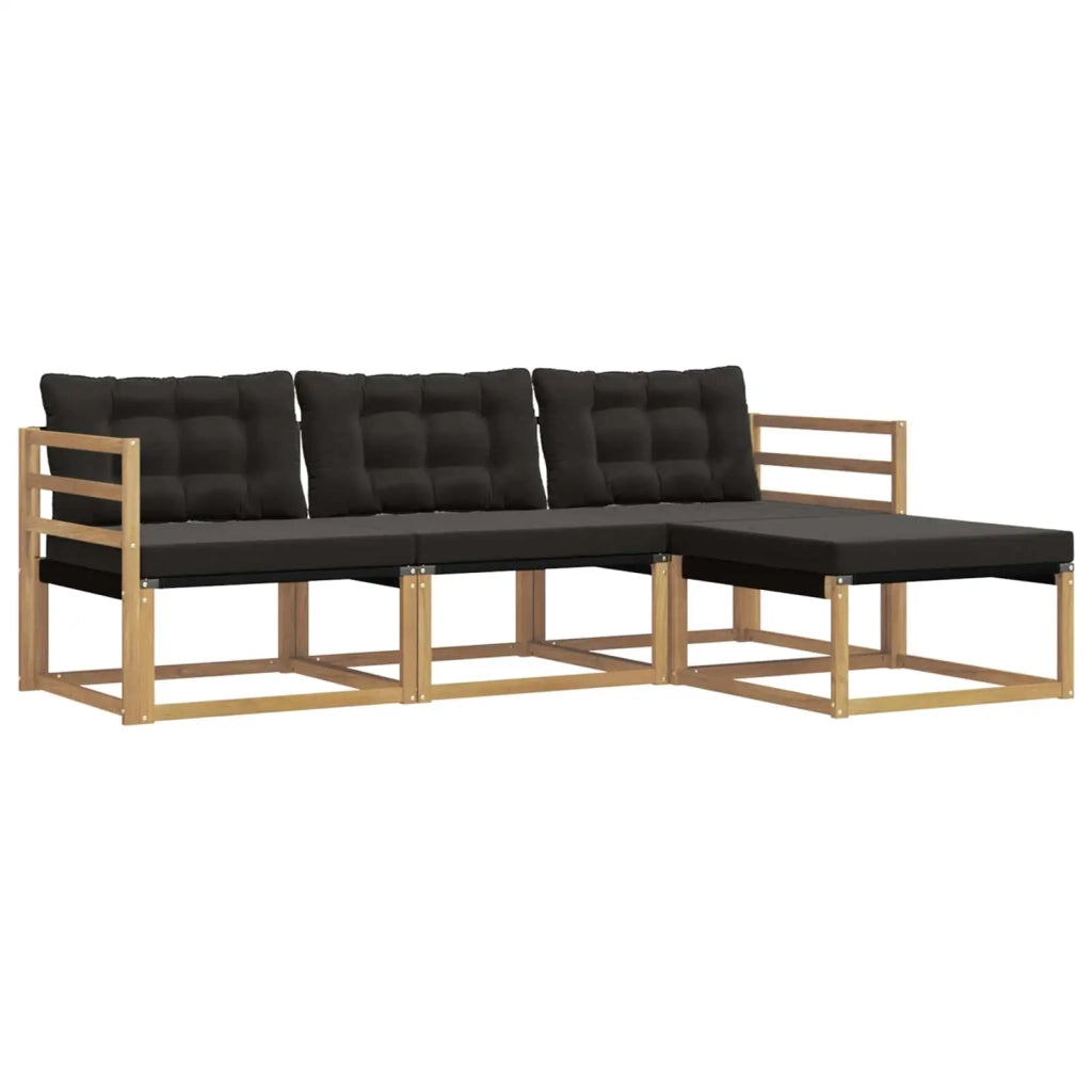 Set di divani da esterno 4 pz Bianco e Nero 3388554