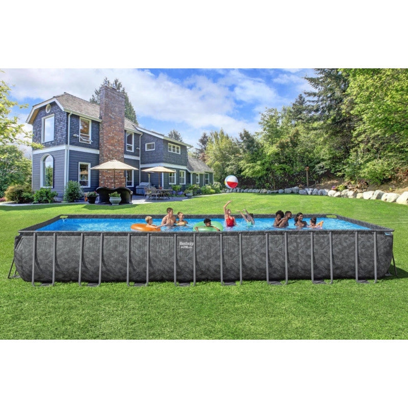 Piscina fuori terra rettangolare con filtro a sabbia Polysphere e scaletta, 956x488x132 cm telo copertura incluso - Bestway