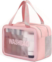 Borsa cosmetica, borsa per bagno, uomo, separazione asciutta e umida, borsa portatile impermeabile, borsa per trucco con grande capacità, borsa di stoccaggio, rosa, semplice