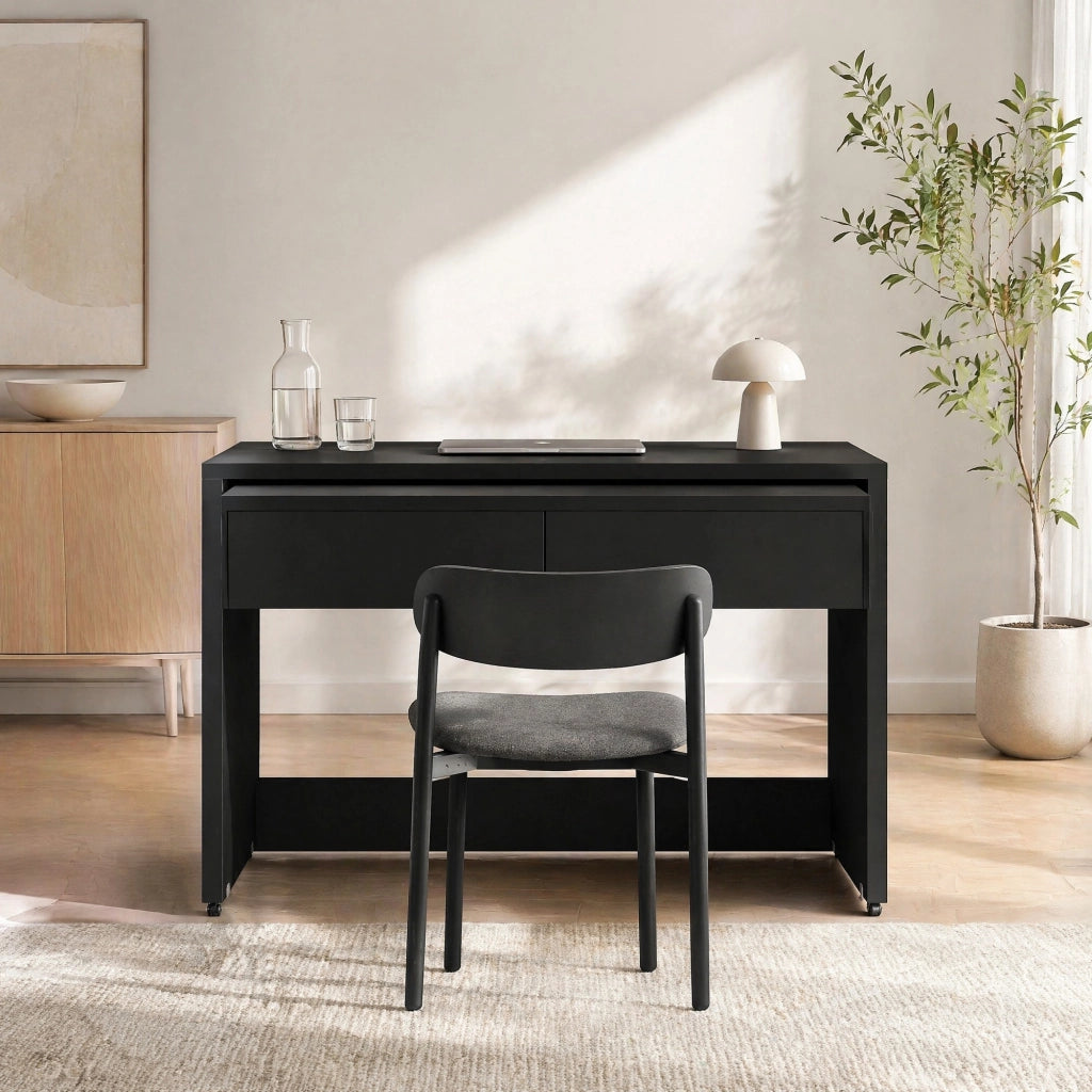 SCRIVANIA 2 in 1 110x40x78 cm Nero in truciolare